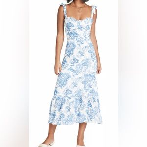 Reformation Nikita Dress - blue and white floral